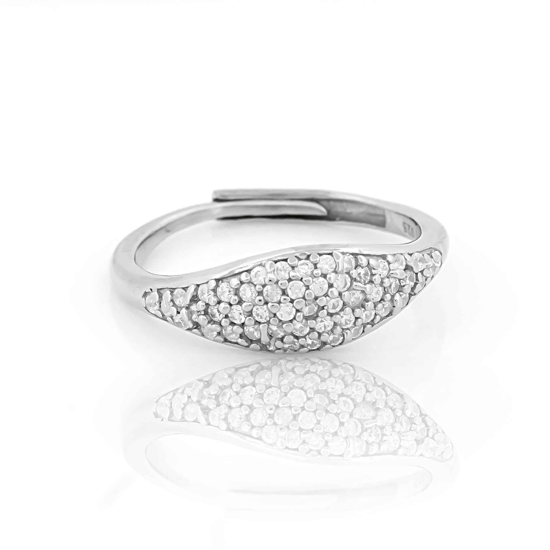 925 Sterling Silver CZ Stone Ring For Women By Kesardeep
